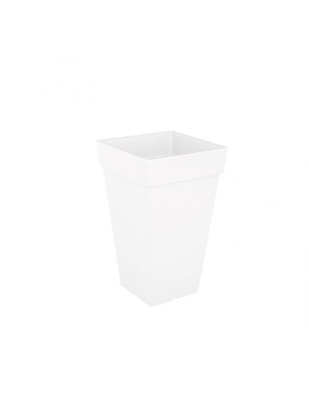 Maceta capri quadrado alto 65cm blanco