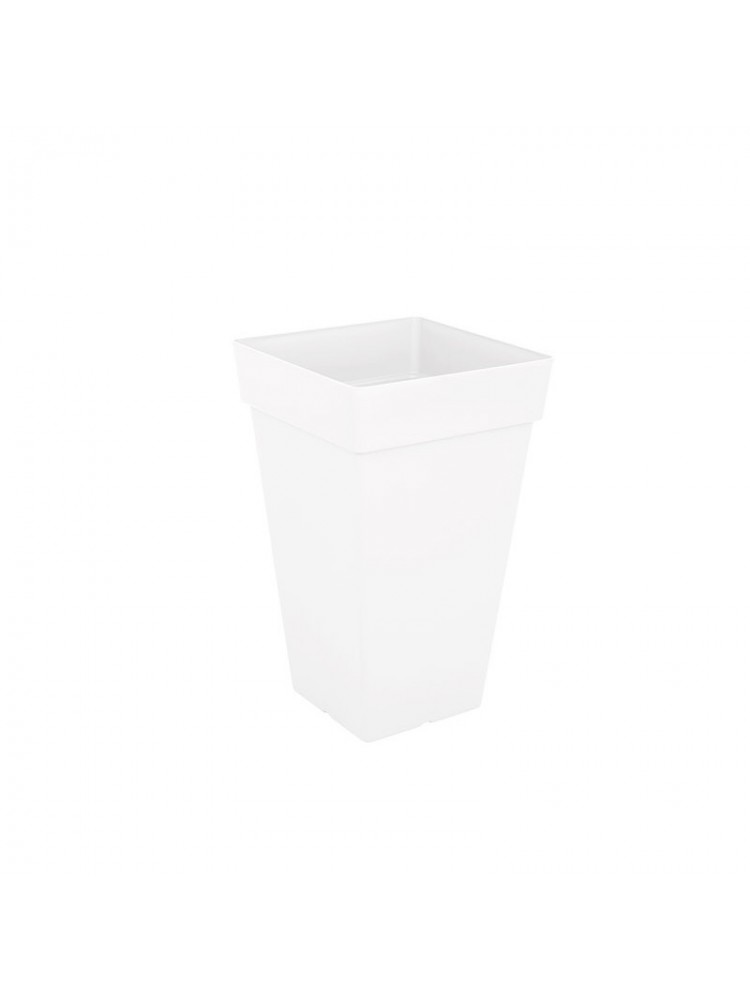 Maceta capri quadrado alto 65cm blanco